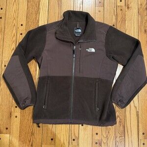 The North Face Denali Jacket Womens Medium Brown Full Zip Polartec Fleece Coat